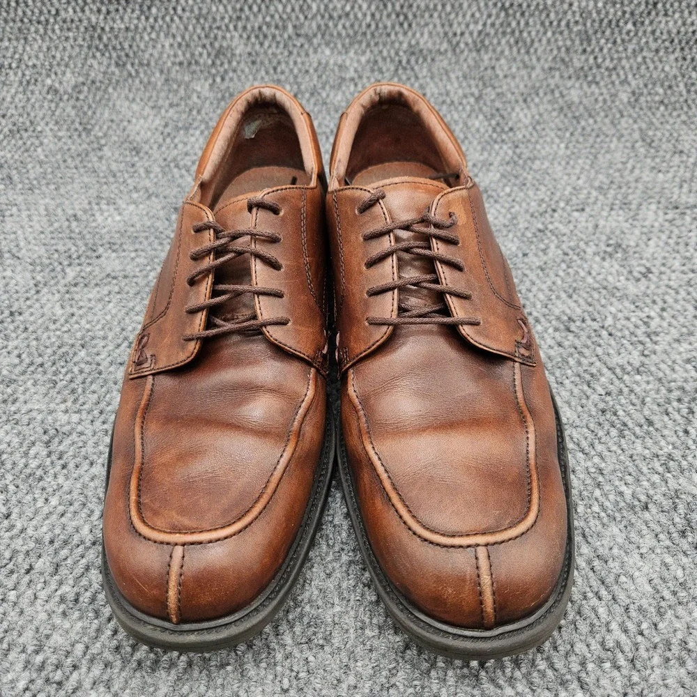 Bostonian Mens 11.5 Brown Leather Oxford Derby Dress Shoes Lace Up Moc Split Toe